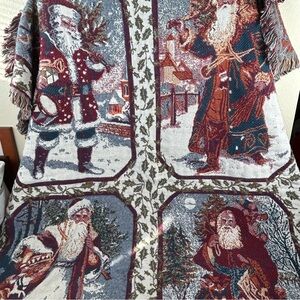 Goodwin Weavers Christmas Santa Throw Blanket, USA Made